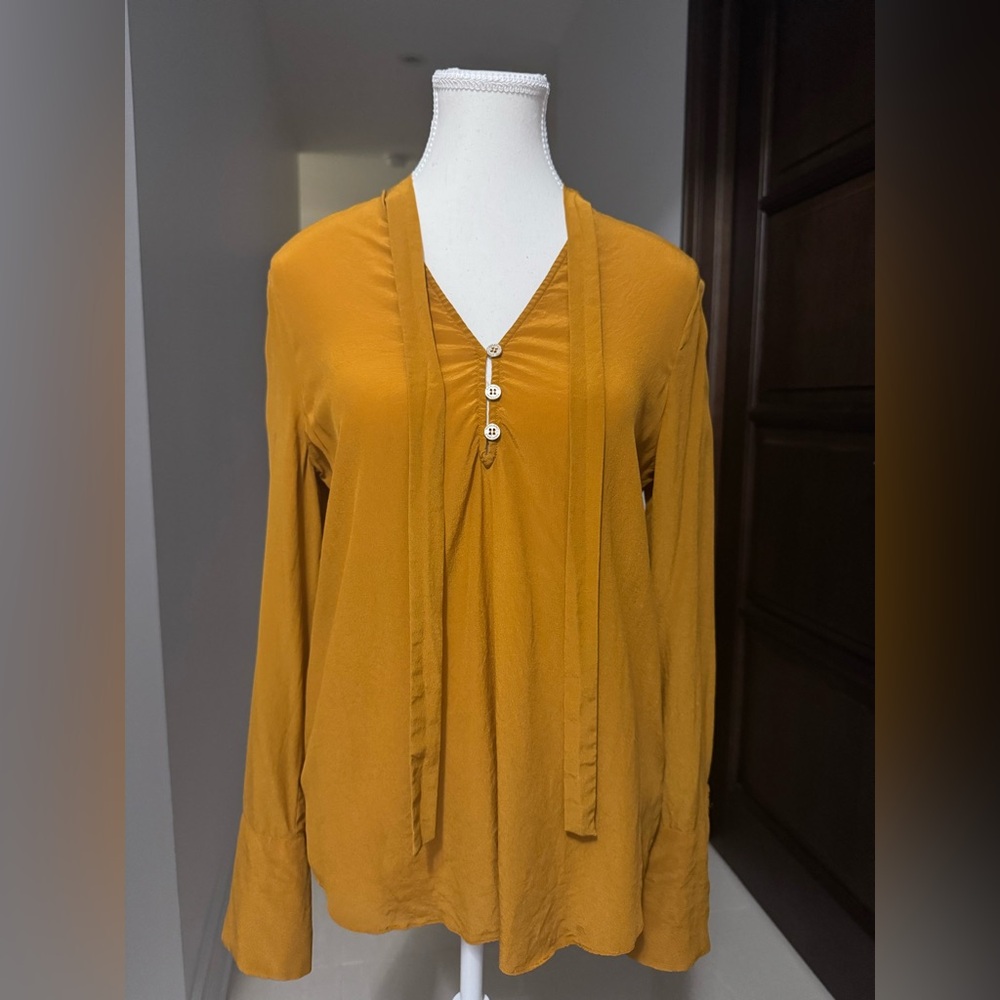 Marciano Mustard Yellow Long Sleeve Blouse